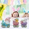 Easter Decorations Indoor Home Decor Easter Gnome Bunny Chick Small Train Figurines Spring for Table Top Centerpiece Fireplace Decor Cute Easter Decor Gift (Pink)